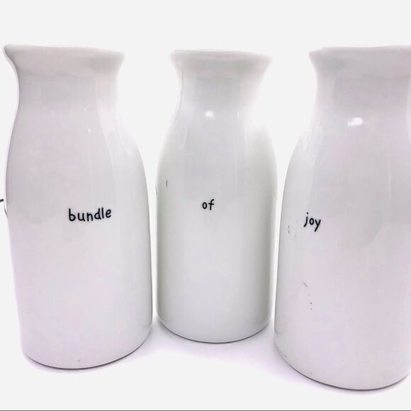 Dept 56 “Bundle of Joy” Mini Ceramic Vases – Set of 3 - Picture 1 of 5